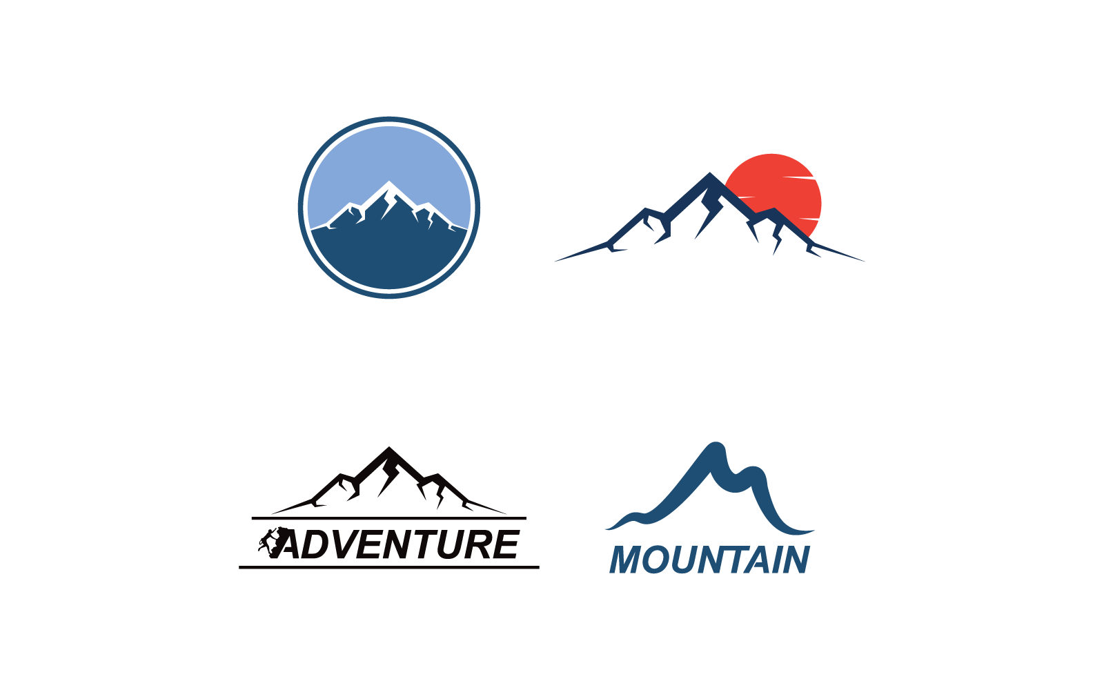 Berg logo vector platte ontwerpsjabloon