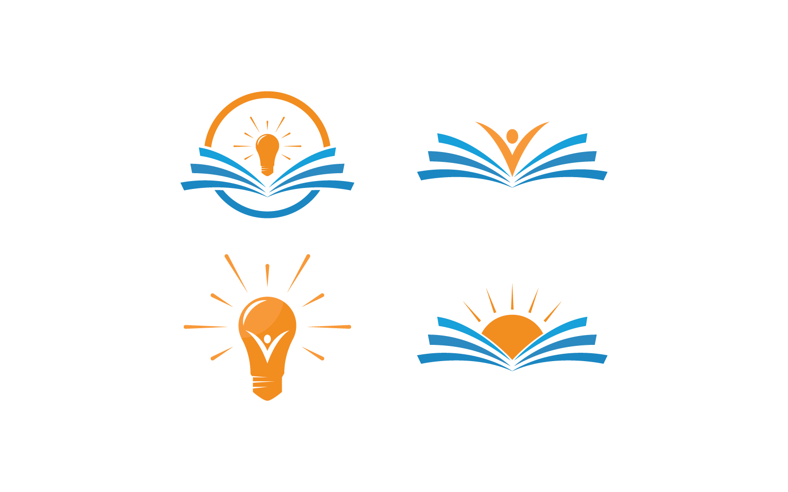 Buchbildungs-Logo-Symbol-Vorlage, Vektordesign