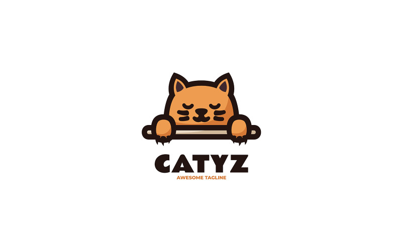 Cat Simple Mascot Logo Design 3 Logo Template