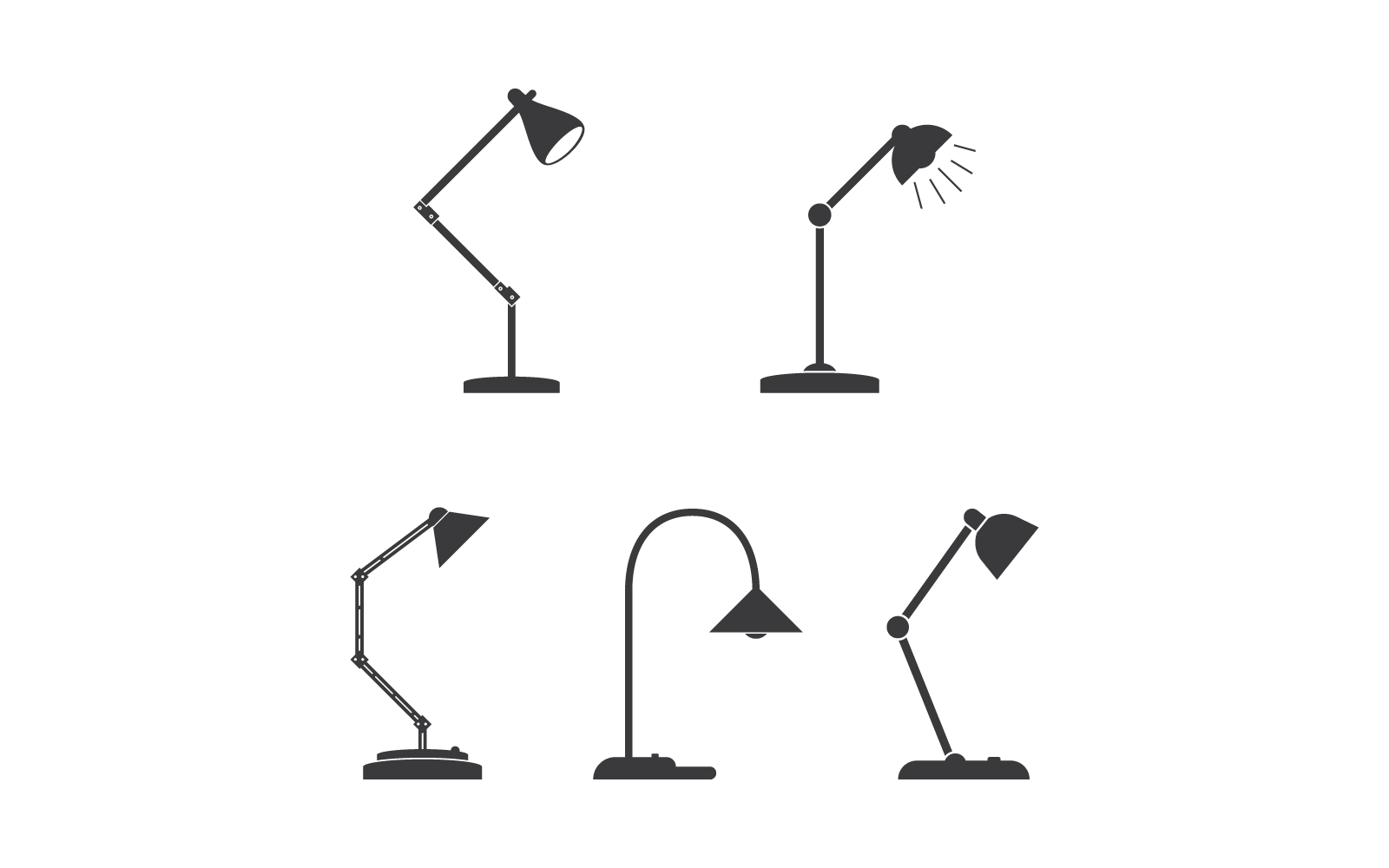 Desk lamp illustration icon vector flat design