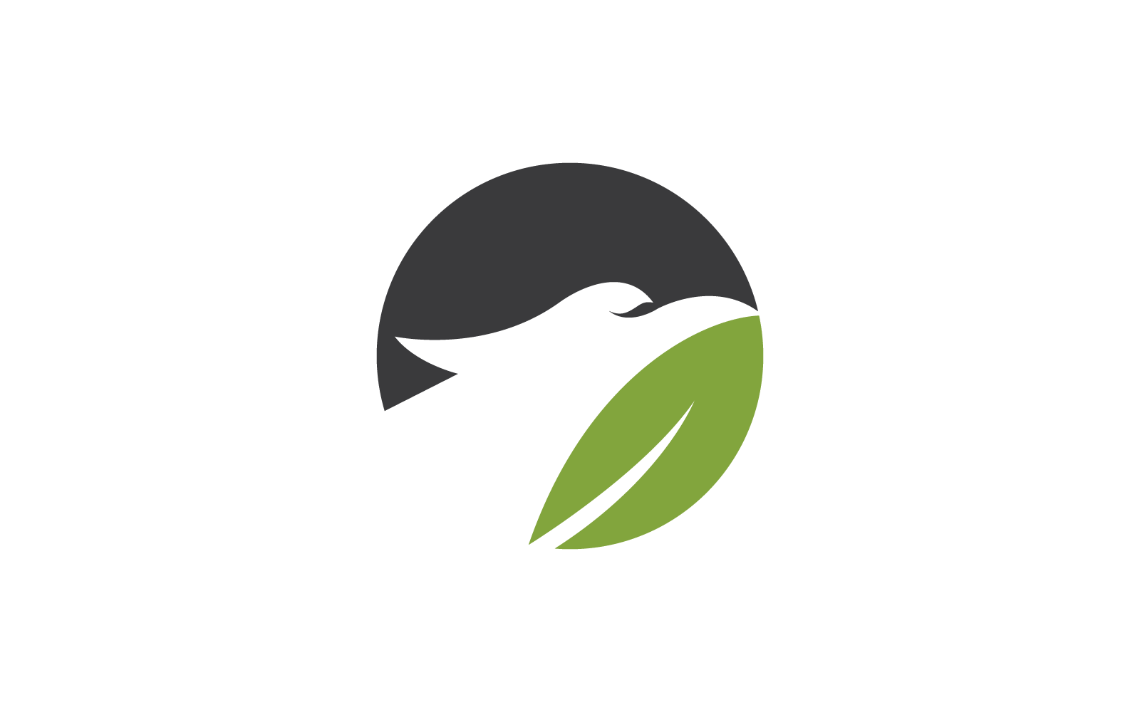 Falcon eagle bird with green leaf illustration logo design