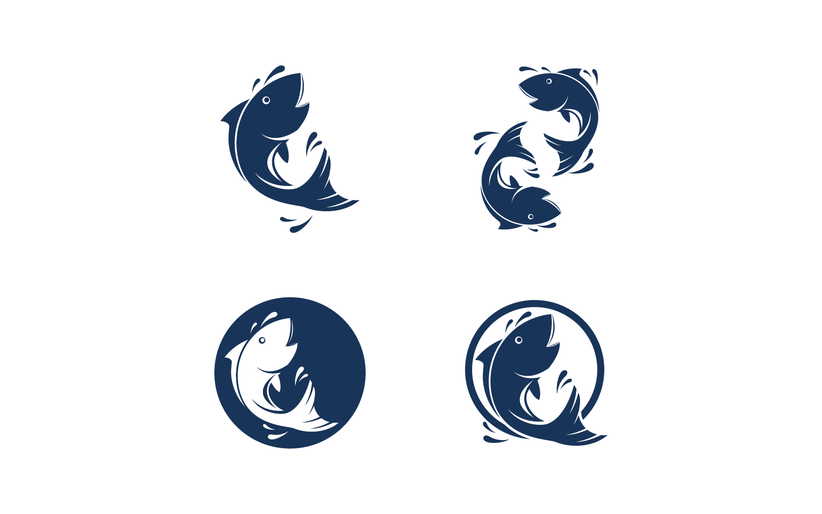 Fish illustration logo vector design template