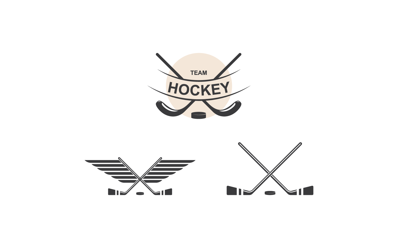 Hockey logo flat design illustration vector