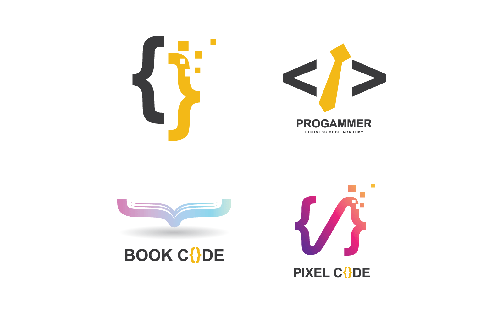 Modèle de conception de logo de technologie de code de programmation