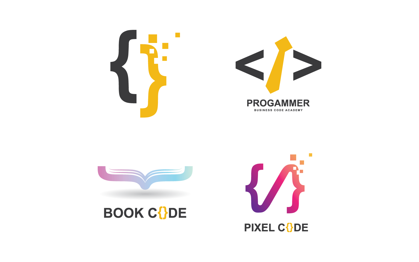 Programming Code technology logo design template