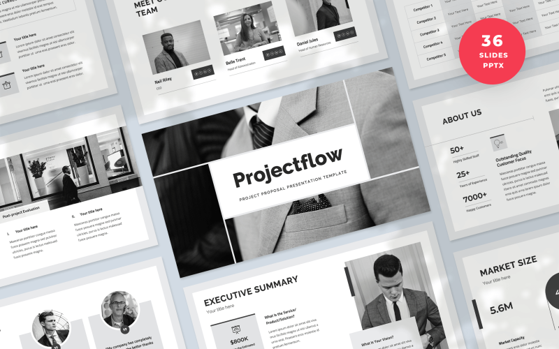 Projectflow - Project Proposal Presentation Template PowerPoint Template