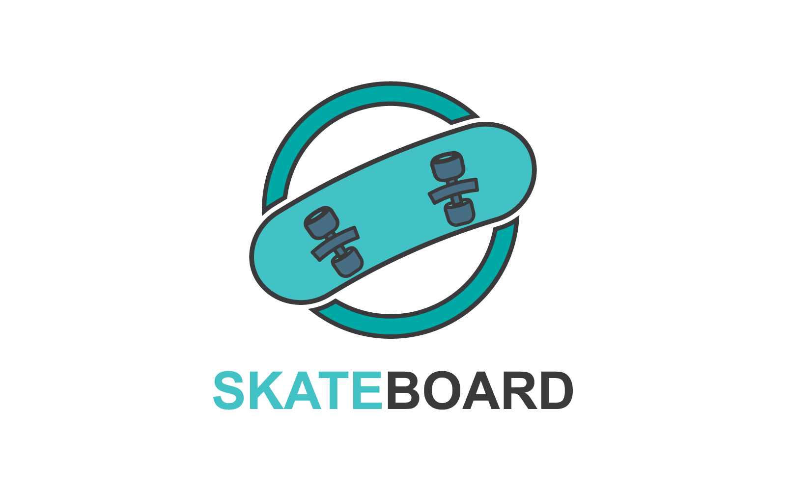 Skateboard logo icon on white background