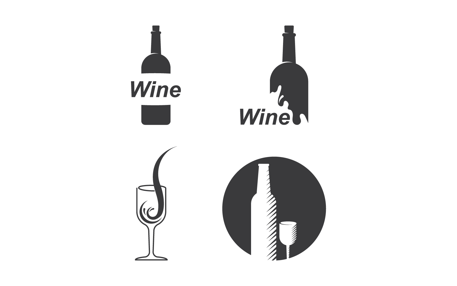 Wein-Logo-Illustrationsvektor, flaches Design