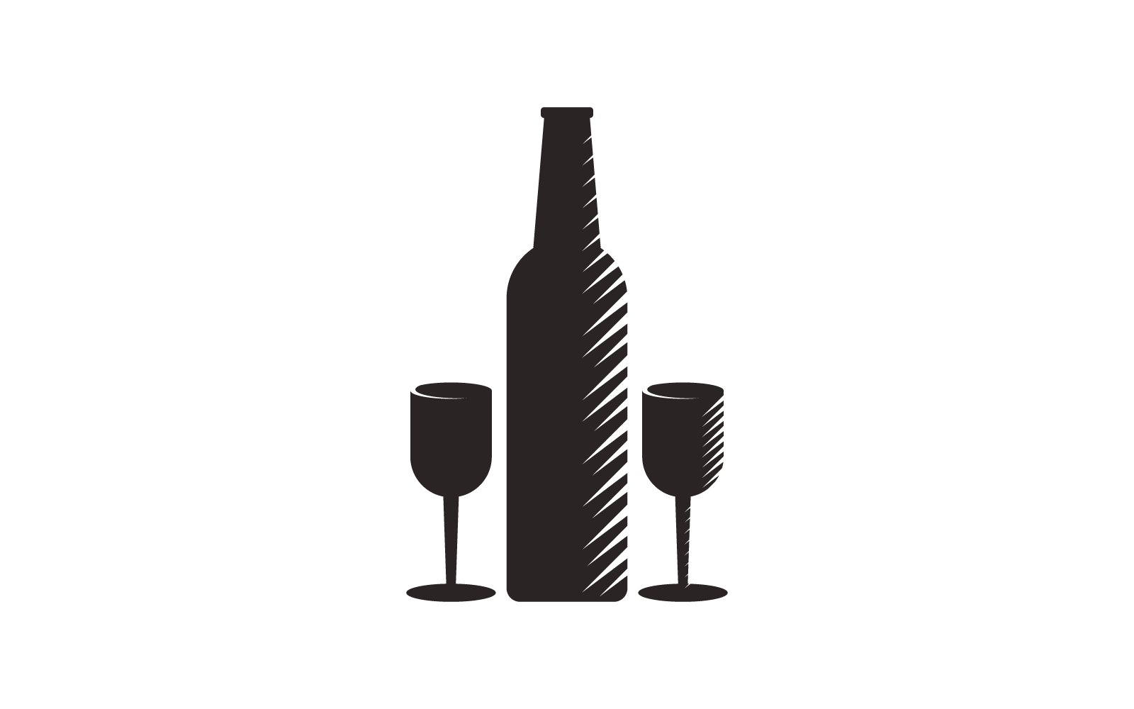 Wino Logo ilustracja szablon Płaska konstrukcja