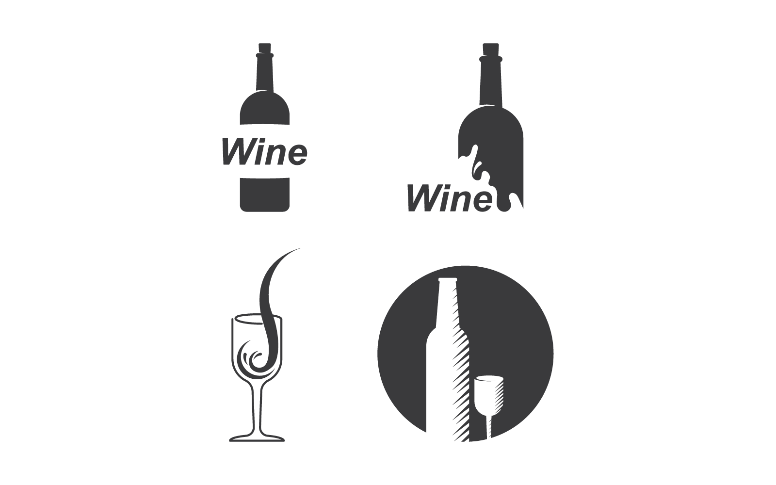 Wino Logo ilustracja wektor Płaska konstrukcja