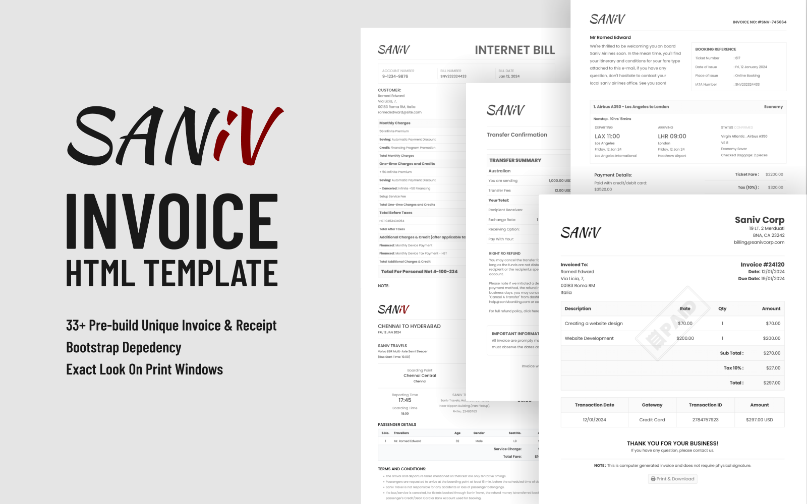 Template #395239 Invoice Bootstrap Webdesign Template - Logo template Preview