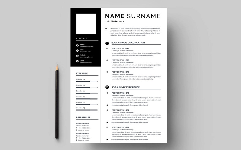 Creative resume cv template design with clean and modern style Resume Template