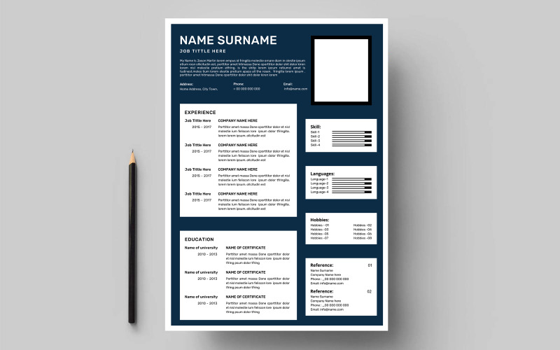 Creative resume template design with clean and modern style Resume Template