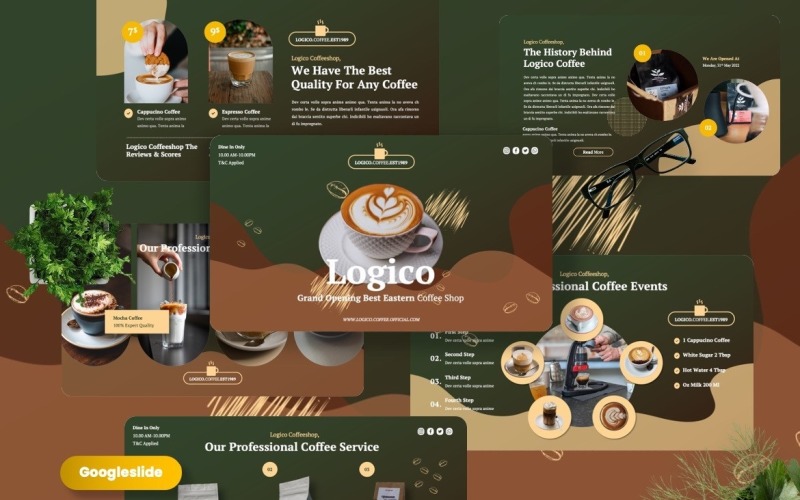 Logico - Coffee Shop Googleslide Template Google Slide