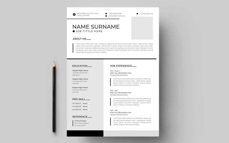 Minimalist Resume cv Layout design Resume Template