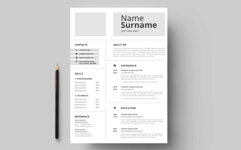 Modern and Clean Resume Layout Resume Template