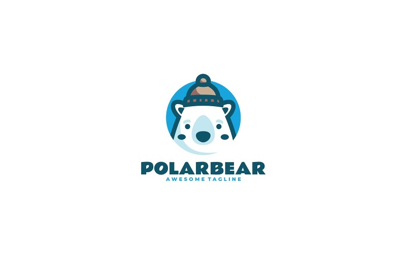 Polar Bear Hat Mascot Cartoon Logo 1 Logo Template