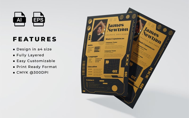 Resume and CV Template Flyer 22 Corporate Identity