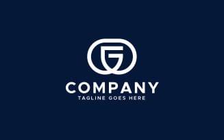 GG letter minimal logo design template
