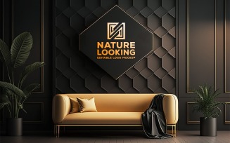 Luxury interior board bockup | sign logo mockup | logo mockup on interior board