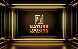 Luxury interior mockup | luxury under ground logo mockup | golden logo mockup