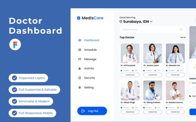 MedisCare - Doctor Dashboard V1 UI Element