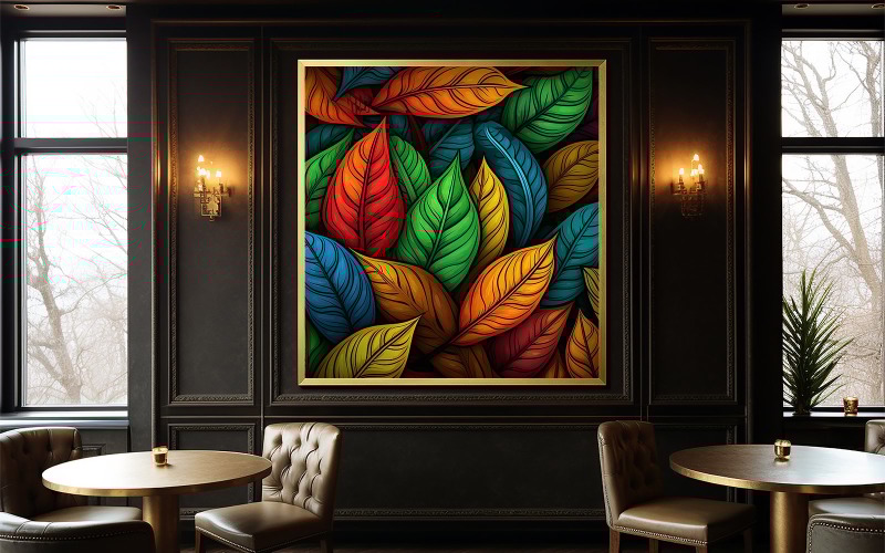 Painting frame mockup on restaurant | picture frame mockup | photo frame mockup on restaurant Product Mockup