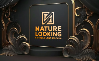 Black luxury board mockup | Black luxury logo mockup | black and gold logo mockup