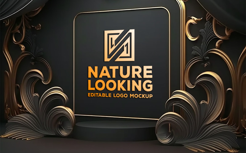 Black luxury board mockup | Black luxury logo mockup | black and gold logo mockup Product Mockup