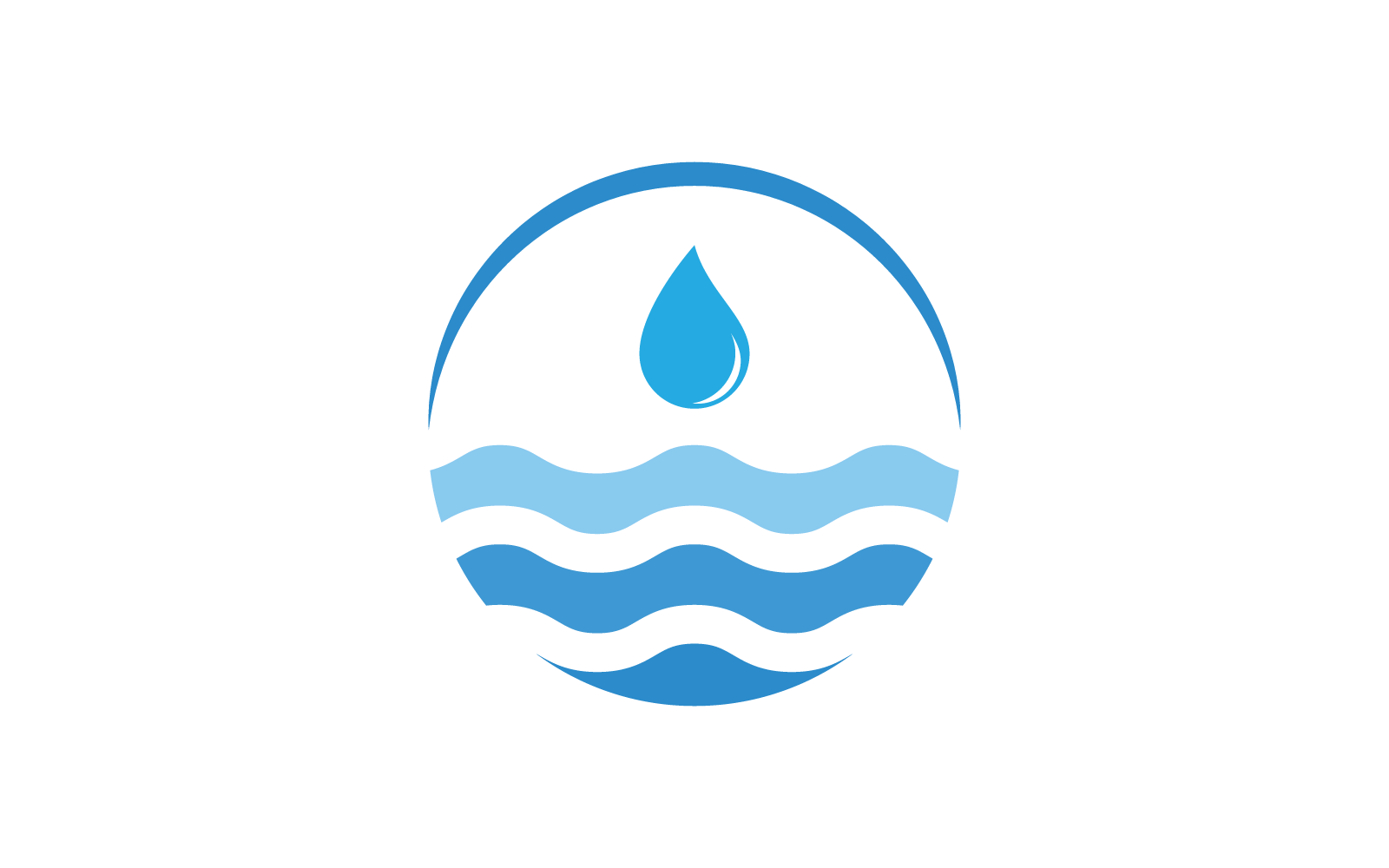 Design plano de vetor de logotipo de onda de água