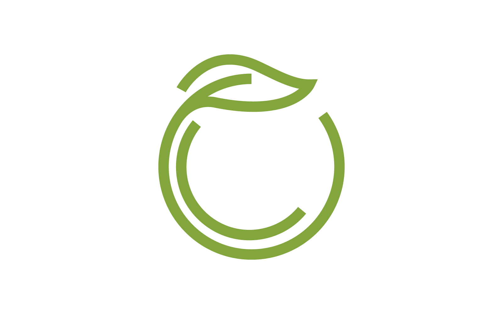 Feuille verte illustration nature logo design plat