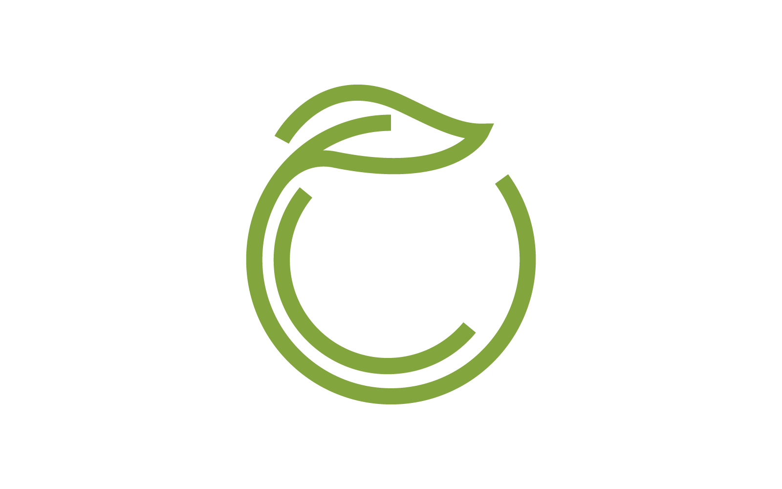Green leaf illustration nature logo flat design