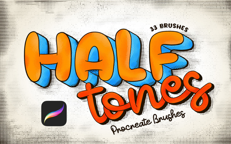 Halftone Procreate Brushes Illustration