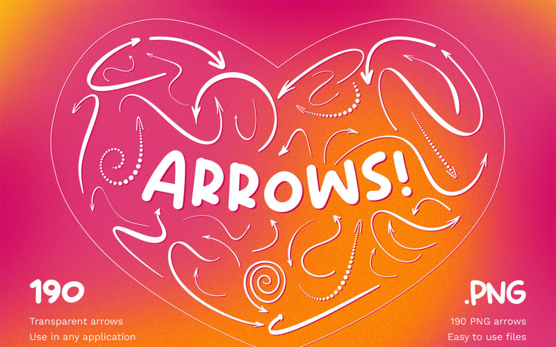 190 Hand Drawn PNG Arrows Illustration