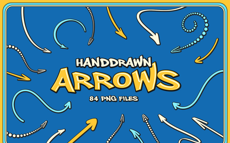 84 Hand Drawn PNG Isolated Arrows Illustration