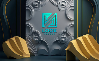 Interior Logo Mockup | Logo Mockup on geometric painting board