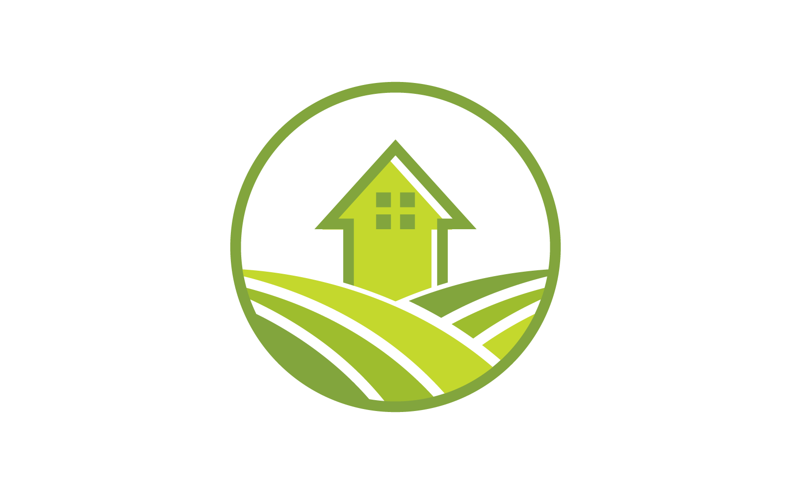 Plantilla de diseño plano de vector de logotipo de casa de granja
