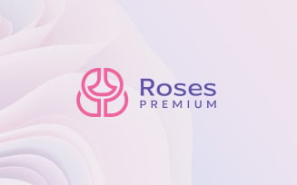 Rose outline logo design template