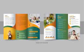 School Admission Trifold Brochure, Kids school admission trifold brochure design template layout