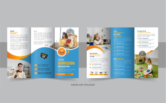 School Admission Trifold Brochure, Kids school admission trifold brochure design template