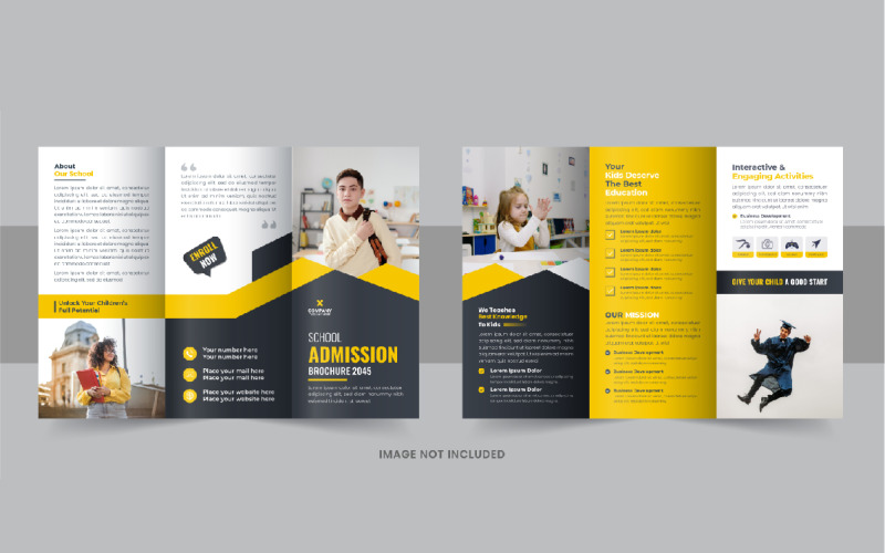School Admission Trifold Brochure, Kids school admission trifold brochure design Corporate Identity