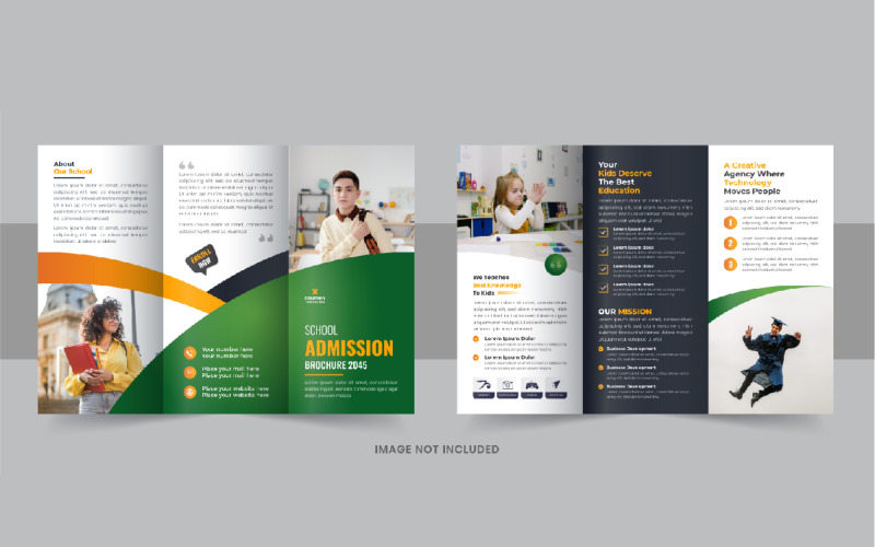 School Admission Trifold Brochure, Kids school admission trifold brochure template Corporate Identity