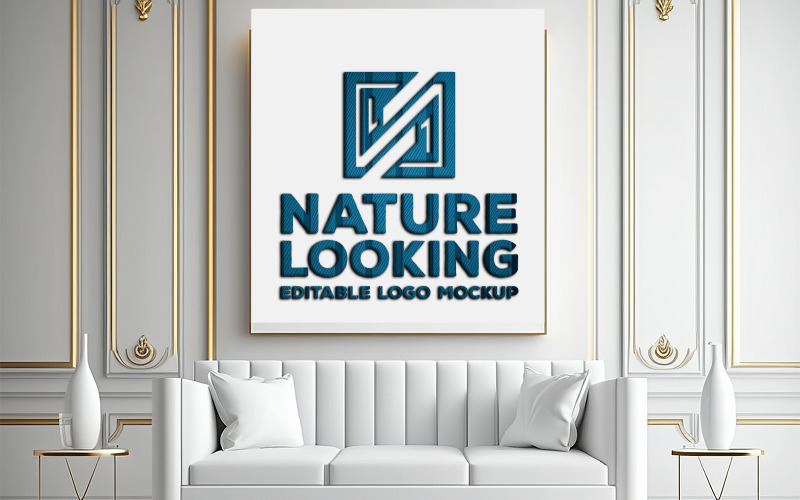 White Board Logo Mockup | white interior mockup | luxury white living room mockup Product Mockup