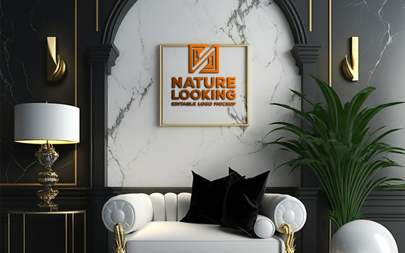 White interior logo mockup | wall mockup | interior wall mockup Product Mockup