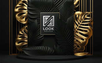 Black Luxury Mockup | Sing Logo Mockup | black and gold logo mockup