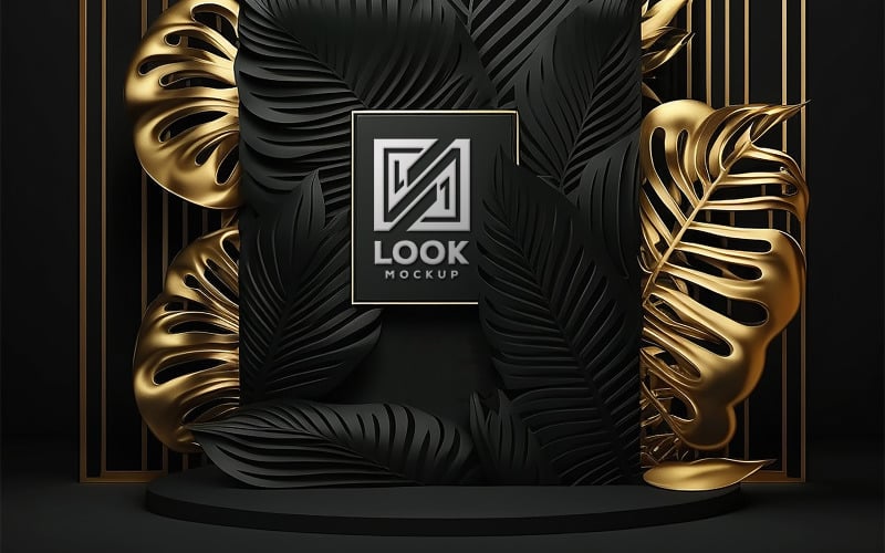 Black Luxury Mockup | Sing Logo Mockup | black and gold logo mockup Product Mockup