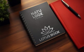 Book cover mockup | notepad logo mockup | note book cover mockup | silver logo mockup
