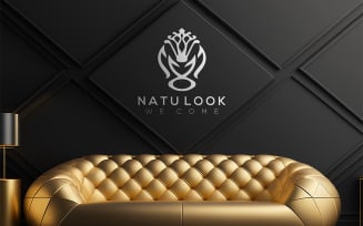 Dark wooden wall mockup | wall logo mockup | clasic interior wall mockup | logo mockup