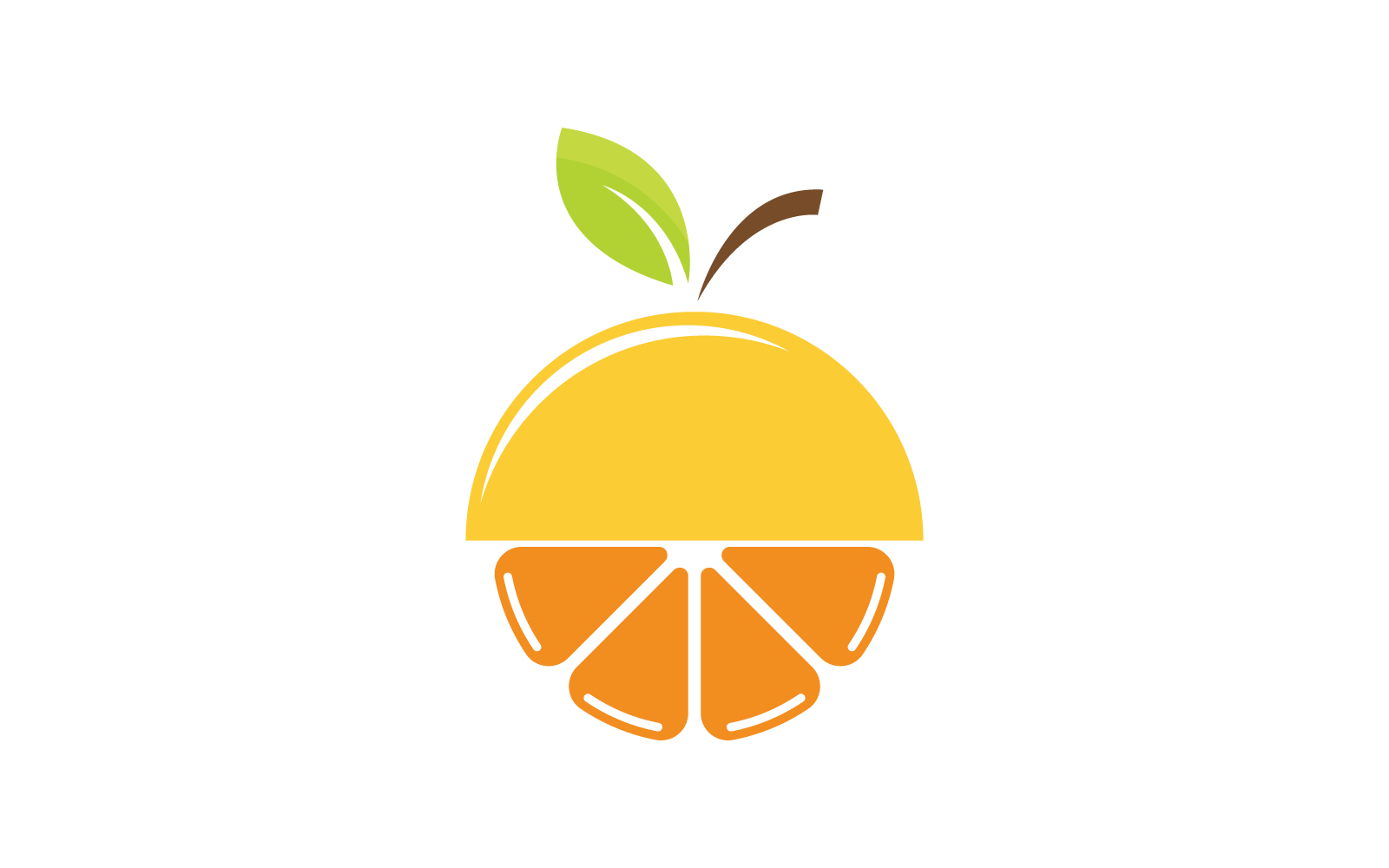 Design del logo della frutta arancione Modello di illustrazione vettoriale