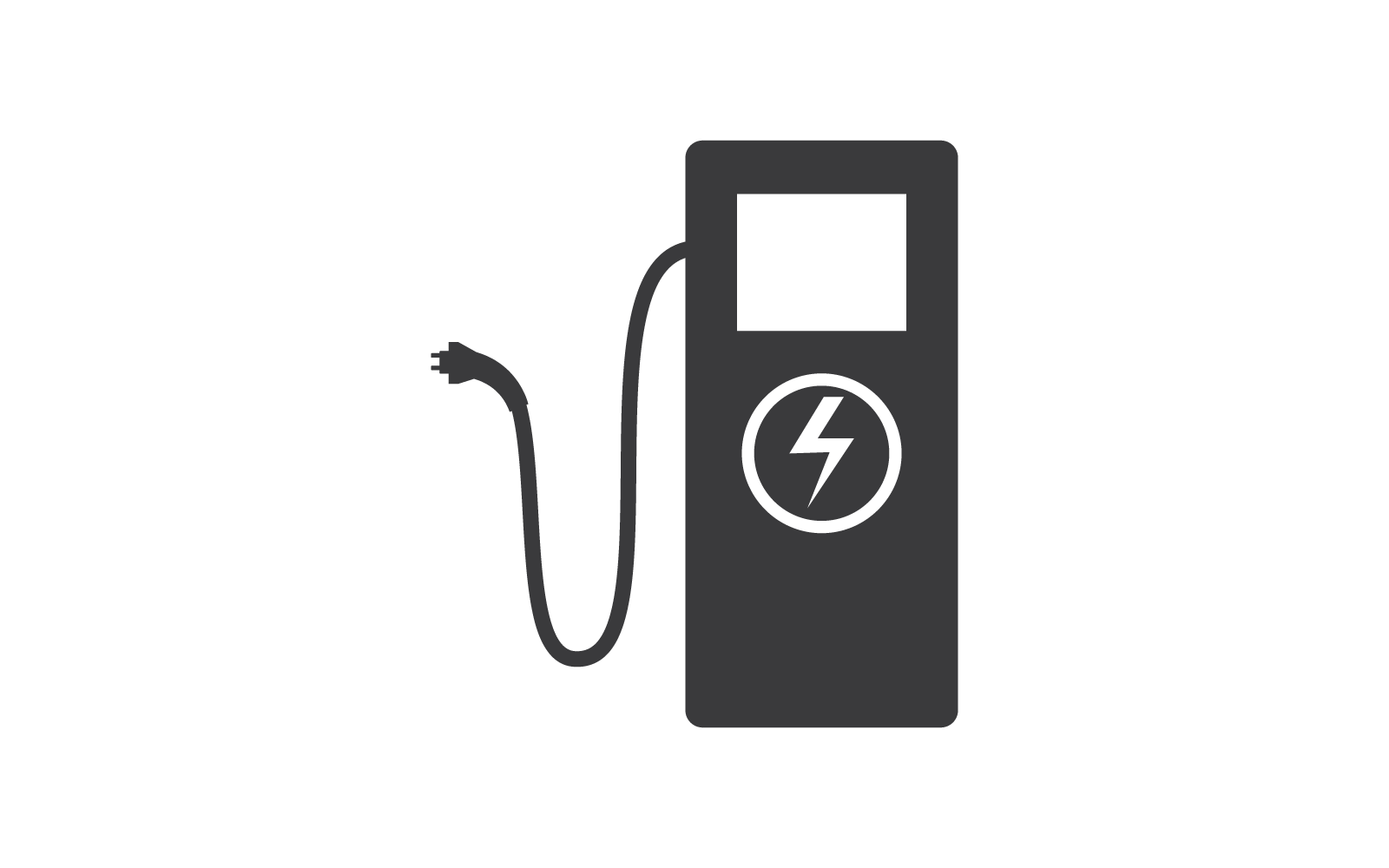 Elektromos töltőállomás ikon vektor lapos kivitel